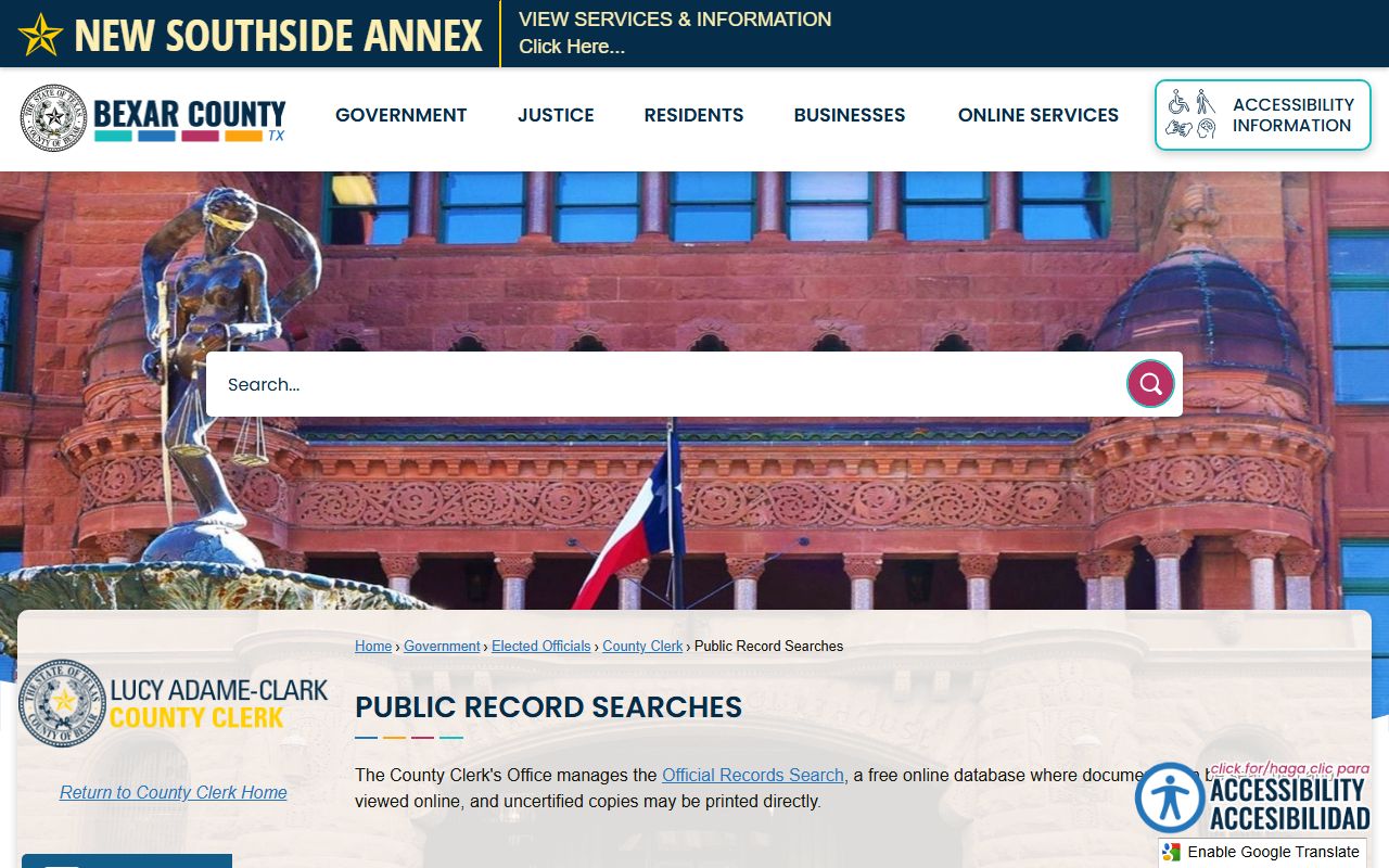 Bexar County marriage records public record search tools