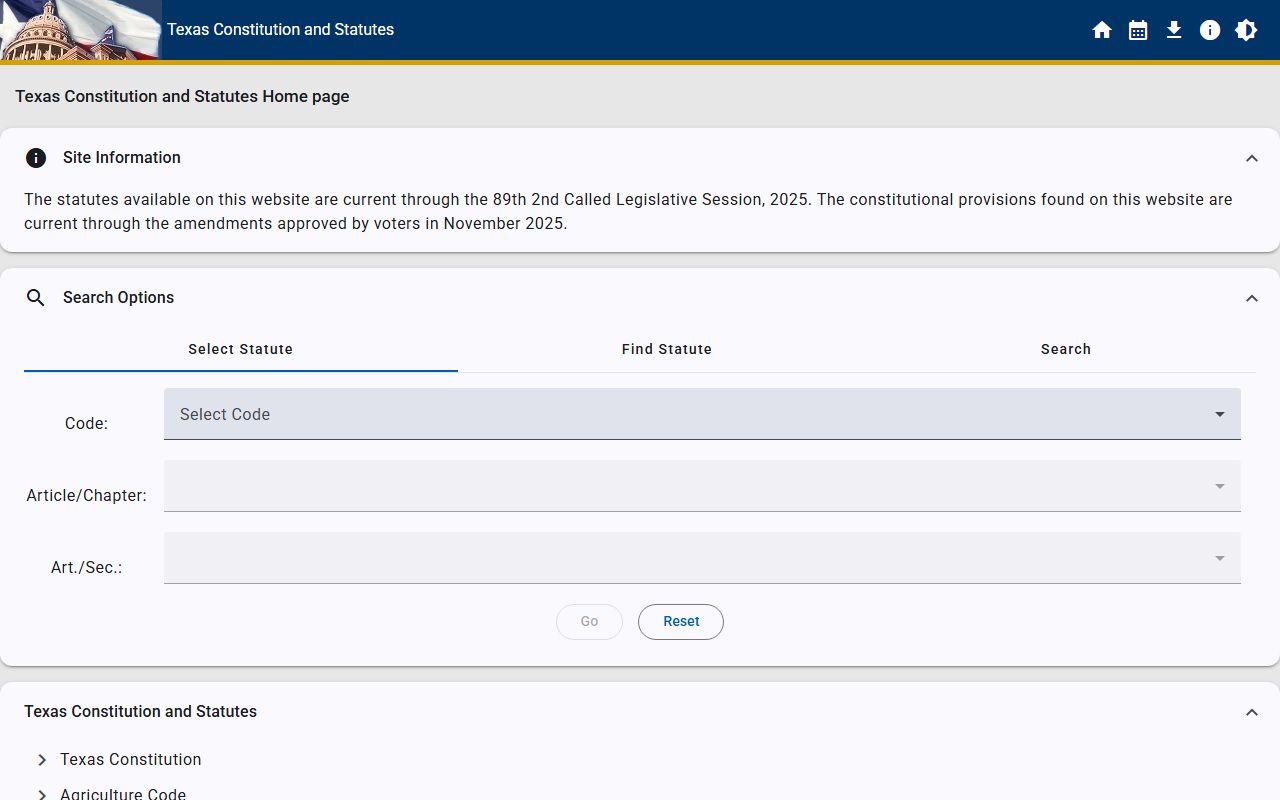 Bexar County public records statutes on the Texas statutes site