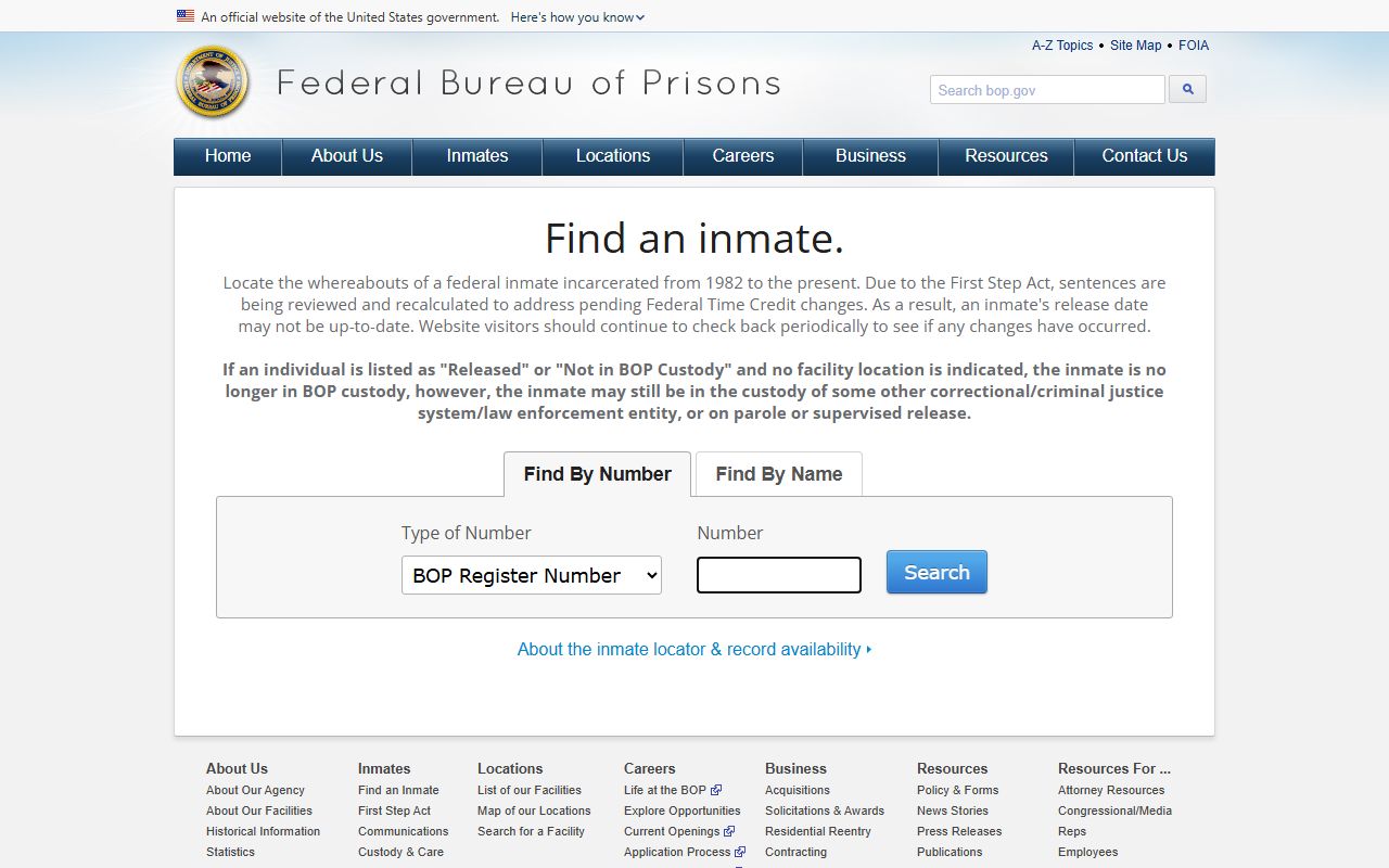 Bexar County released inmates BOP federal inmate locator