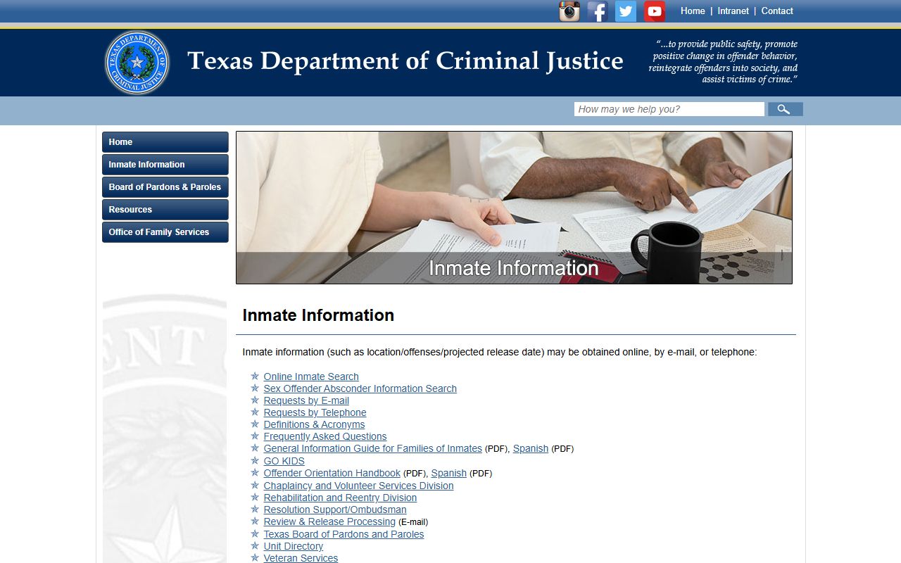 Bexar County released inmates TDCJ state offender search